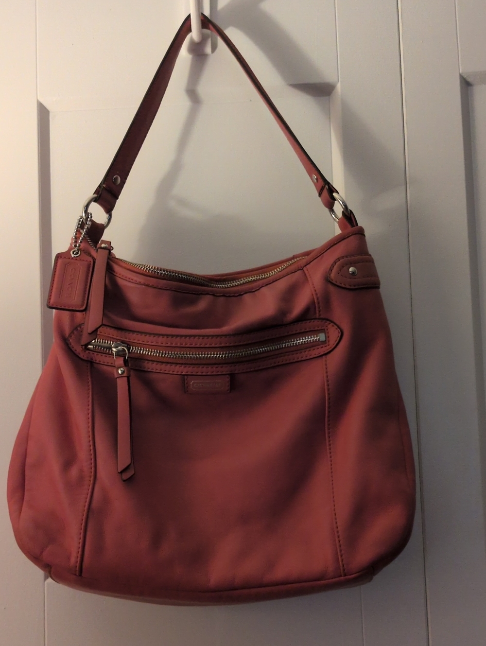 Coach Daisy  Leather Shoulder Bag in Dark Pink